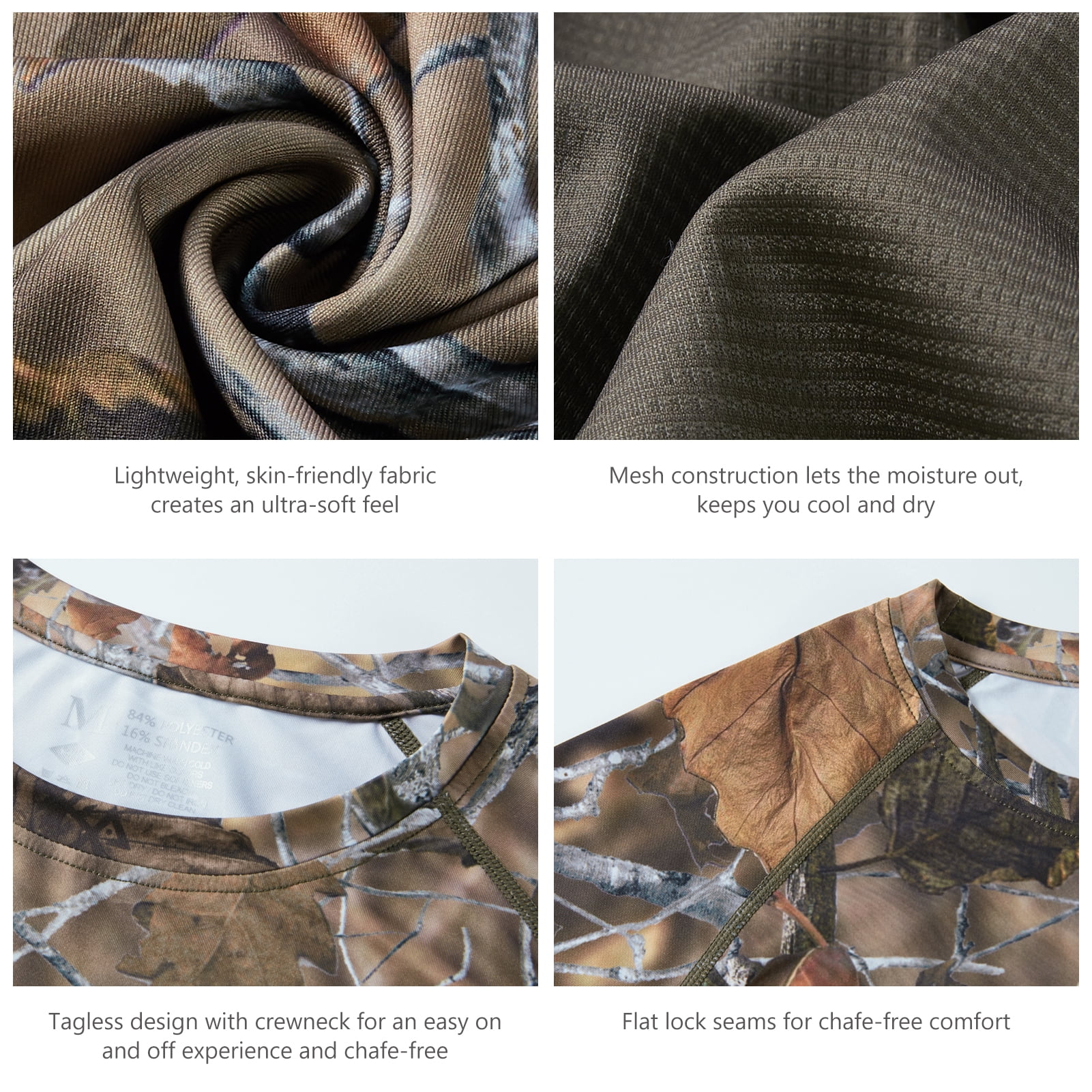 Bassdash FS13M Men's Hunting Camo Performance Long Sleeve Shirt Fishing UPF50+