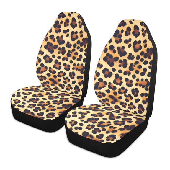 Leopard Print Pattern Car Seat Covers Front Seats Universal Fit for Sedan SUV Truck Van