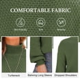 thumbnail image 6 of Asklazy Women's Turtleneck Oversized Sweaters Batwing Long Sleeve Pullover Loose Chunky Knit Jumper,Army Green, 6 of 13