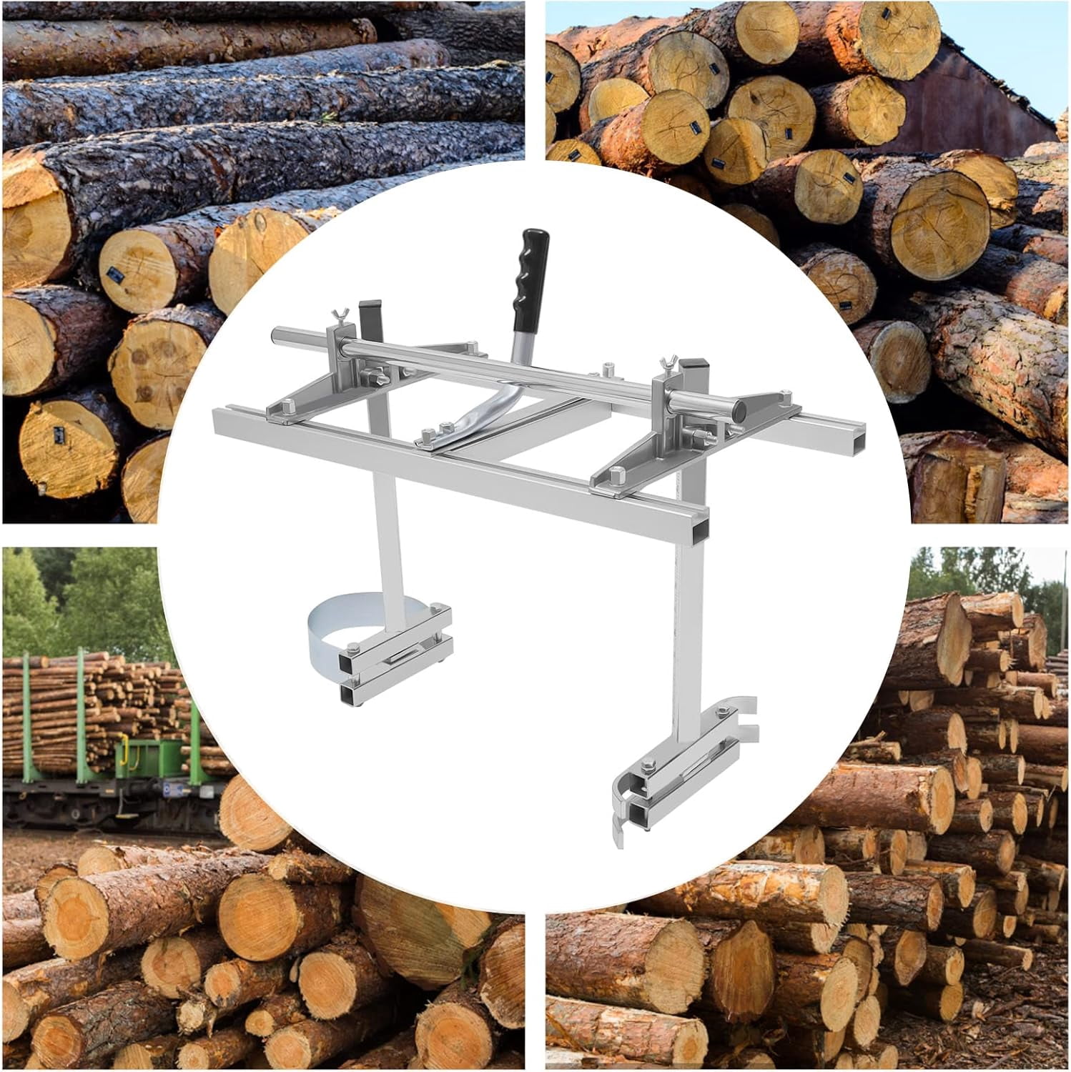 14" - 24" Chainsaw Mill, Chainsaw Mill Planking Milling, Bar Wood Lumber Cutting, Portable Sawmill Aluminum Steel Chainsaw Mill for Builders & Woodworkers
