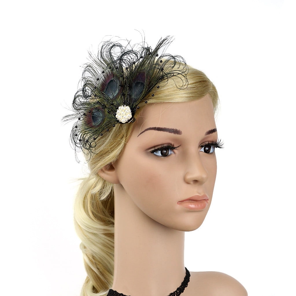 Women Barrette Flower Hairband Bridal Hair Ring Clip Hair Accessories Feather 