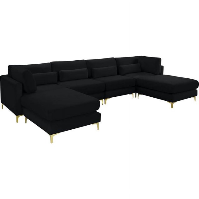 Meridian Furniture Julia Black Velvet Modular Sectional