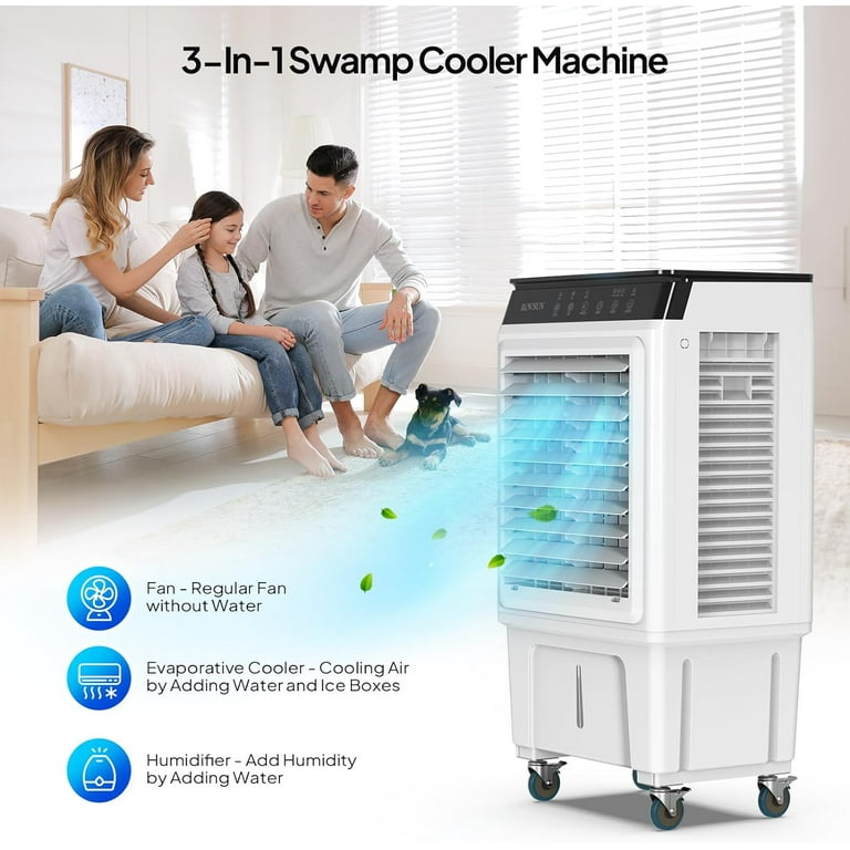 ROVSUN Portable AC, 2300CFM Air Cooler, 3 Speed, 12H Timer ROVSUN Portable AC, 2300CFM Air Cooler, 3 Speed, 12H Timer