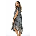 thumbnail image 3 of Riviera Sun Batik Tie Dye Summer Dress Beach Cover Up  (Black / White, Small), 3 of 4