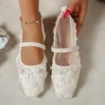 thumbnail image 6 of Miluxas Mary Jane Square Toe Ballet Flats for Women Comfortable Ankle Strap Casual Slip On Flats White 9.5(43), 6 of 9