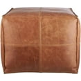 thumbnail image 4 of leatherooze 14*18*18 inch Indoor outdoor Leather Pouf, Brown (Comes with No Filler), 4 of 5