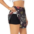 thumbnail image 2 of Bixox Women's Merry Christmas pattern 2 in 1 Running Shorts - Lightweight Athletic Workout Gym Yoga Shorts Liner with Pockets - XX-Large, 2 of 7