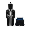 thumbnail image 3 of RUNQHUI Costume de Boxe pour Garçons Manches Longues Robe de Boxe et Shorts Muay Thai Ensemble 2 Pcs pour Arts Martiaux Bleu&Argent 10, 3 of 6