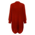thumbnail image 4 of larppty Womens Open Front Cardigan Waffle Knit Long Sleeve Sweaters Tops Fall Coat Outerwear with Pockets (Red, XXL), 4 of 5