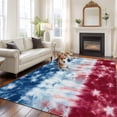 thumbnail image 3 of Blue White Red 5'x8' Area Rug for Living Room, Tie-dye American Flag Star Abstract Washable Non-Slip Rugs for Bedroom Nursery Dining Room, StainResistant Low-Pile Kitchen Carpet Large Entryway Rugs, 3 of 9