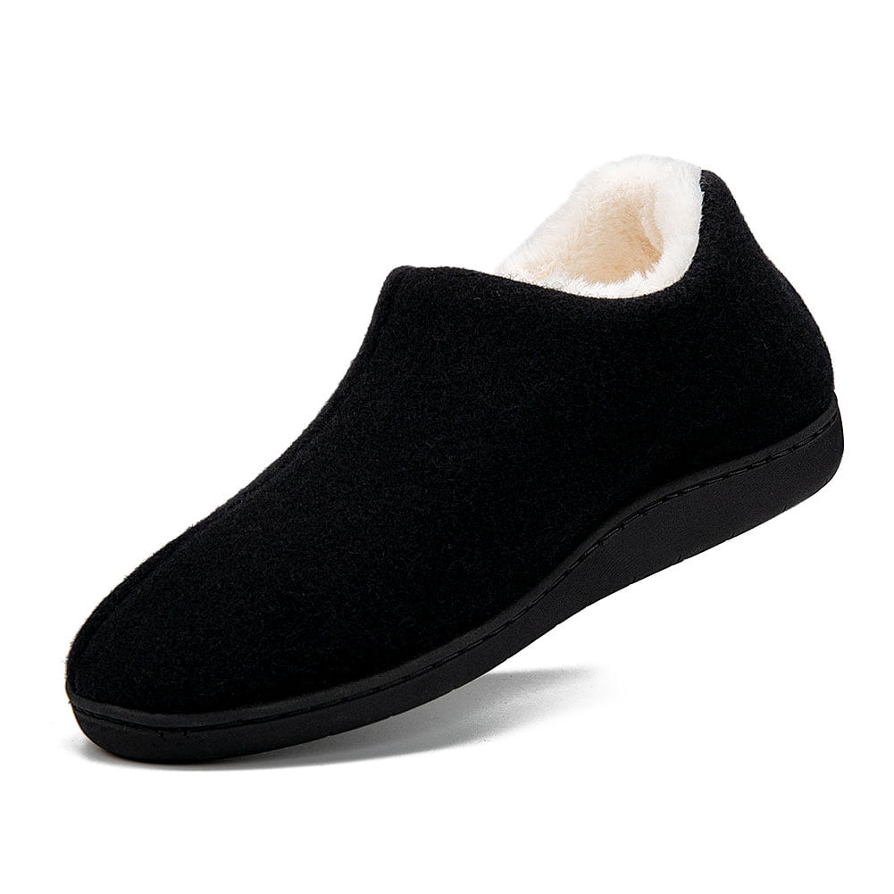 Womens Comfortable Slippers Plush Fleece Lined Memory Foam House Shoes ...