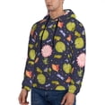 thumbnail image 3 of Naloa Frog And Flowers Men's Casual Hooded Collar Drawstring Hoodies Pullover Sweatshirts Casual Long Sleeve Shirts-Small, 3 of 7