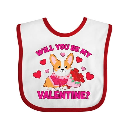 

Inktastic Valentine s Day Will You Be My Valentine with Hearts Gift Baby Boy or Baby Girl Bib