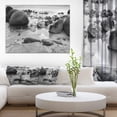 thumbnail image 1 of Moeraki Boulders Black n White - Seashore Photo Canvas Print, 1 of 3