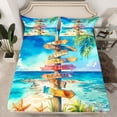 thumbnail image 2 of Erosebridal Coastal Beach Bed Sheets Set Twin Size, Summer Holiday Bed Sheets Twin, Ocean Starfish Reversible Sheet Set Twin, Ultra Soft Bedroom Decorative, 3pcs, 2 of 7