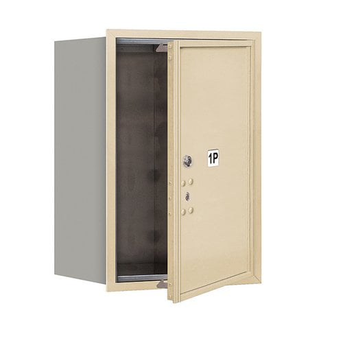 4C Horizontal Mailbox - 6 Door High Unit - Single Column - Stand-Alone Parcel Locker - Sandstone - Front Loading