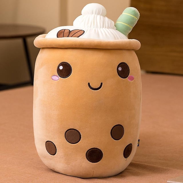 Marrón 35 CM Cute Bubble Tea juguete de peluche Super Soft Plushie muñeco de peluche almohada multiusos para