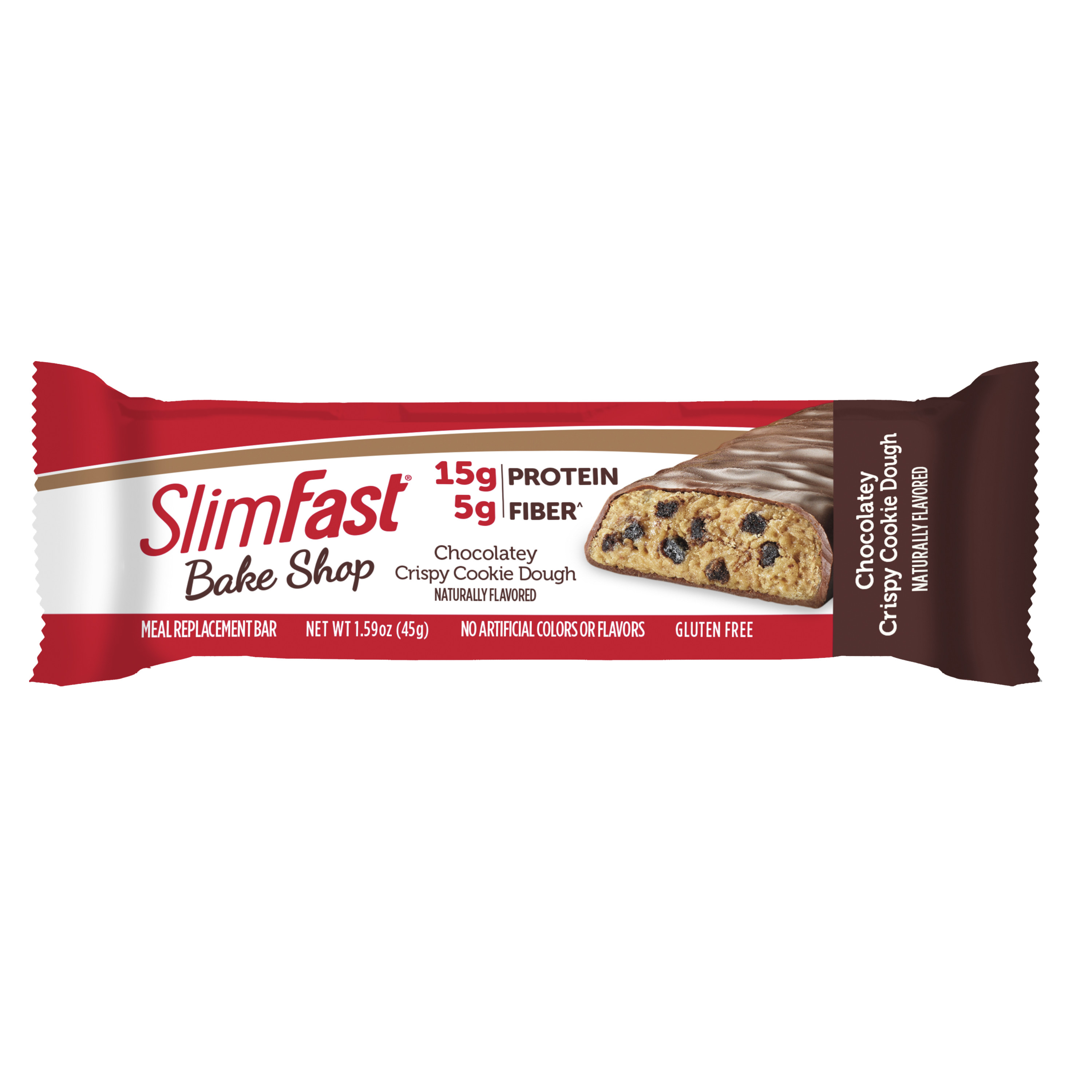 SlimFast Bake Shop Chocolatey Crispy Cookie Dough Meal Replacement Bar, 1.59 Oz, 5 Count - image 2 of 6
