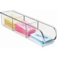 thumbnail image 1 of czcpp-iDesign Linus Organiseur de Sachets en Plastique Divisé, Support pour Sucre, Sel, Poivre, Édulcorants, Sachets de Thé, Épices, 2.25 Pouces x 9 Pouces x 2 Pouces, Transparent, 1 of 4