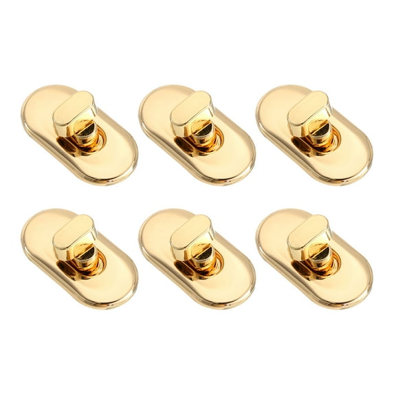 Uxcell 6 Pack Alloy Turn Lock Clasp Purse Closures Twist Lock Bag Hardware, Light Gold