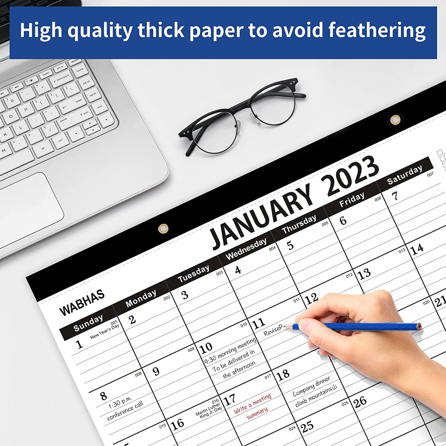 Desk Calendar 2023-2024-18 Months-January 2023-June 2024,17" x 12", Large  Desk/Wall Calendar 2023 with to-do List,Thick Paper with Corner  Protectors,For Planning and Organizing,With use for Home or Of - Walmart.com