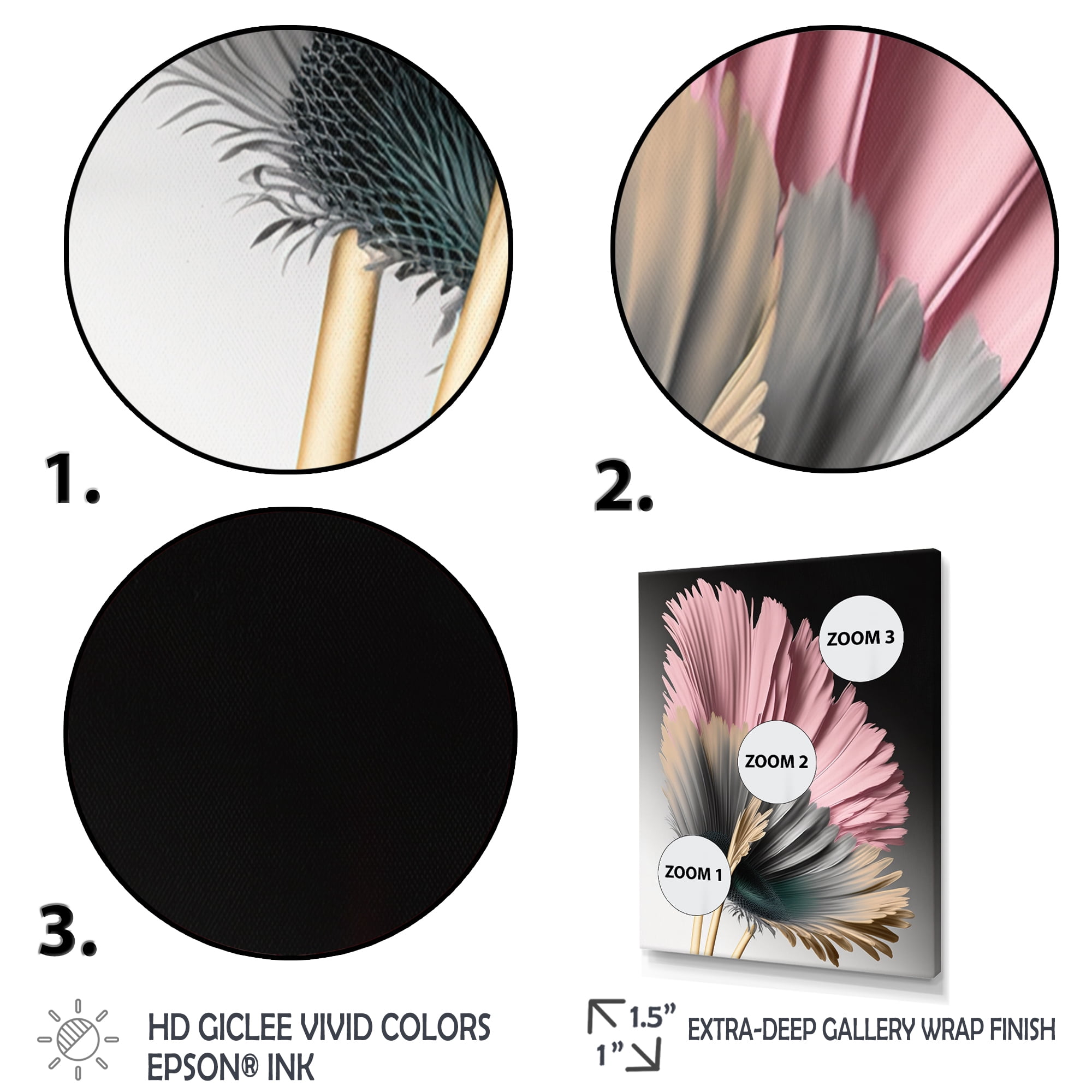 Designart Pink And Beige Gerbera Hyperrealistic Flowers I Canvas Wall Art
