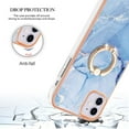 thumbnail image 4 of 360 Degree Rotating Ring Stand Case for iPhone 11,Dteck Shockproof Marble Patterned TPU Case Kickstand Slim Back Cover, Blue, 4 of 6