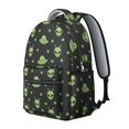 thumbnail image 2 of Alien and UFO Black Pattern Backpack for School, Cute School Bag with Adjustable Shoulder Straps and Padded Back, 15.3"x11"x7.1", 2 of 5