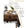 thumbnail image 2 of Brown Beige Blue Farmhouse Table Cloth, Black Dog Paw Vintage Wooden Waterproof Tablecloth for Rectangle Tables, Reusable Washable Fabric Table Cover for Restaurant Kitchen Dining Tables 60"x84", 2 of 6