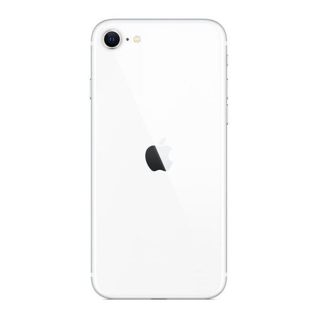 Pre-Owned Apple iPhone SE (2nd Gen) (Unlocked) 128GB White (A2275) Bundle with Pre-Installed Tempered Glass