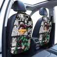 thumbnail image 3 of Demon Slayer Car Seat Back Protector 2 Pcs Anti-Kick Storage Mat For Car Seats Auto Seat Back Covers, 3 of 9