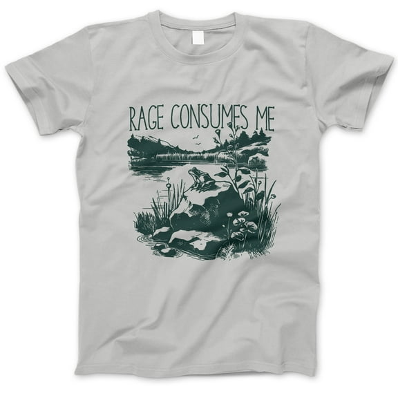 Rage Consumes Me Frog Shirt – Funny Angry Frog Nature Scene T-Shirt, Cottagecore Aesthetic with Dark Humor, Sarcastic Mood Tee, Frog Lover Gift for Men Women