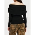 thumbnail image 6 of LMLYSoH Women's Off Shoulder Sweaters Classic Long Sleeve Solid Color Knit Pullover Slim Fit Tops, 6 of 7