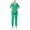 Green, variant on Xfvqtps Scrub Set for Women Solid Color V-Neck Stretch Scrub Top and Elastic Waist Jogger Scrub Pants Short Sleeve Protective Suit Set Working Uniforms with Pockets Blue