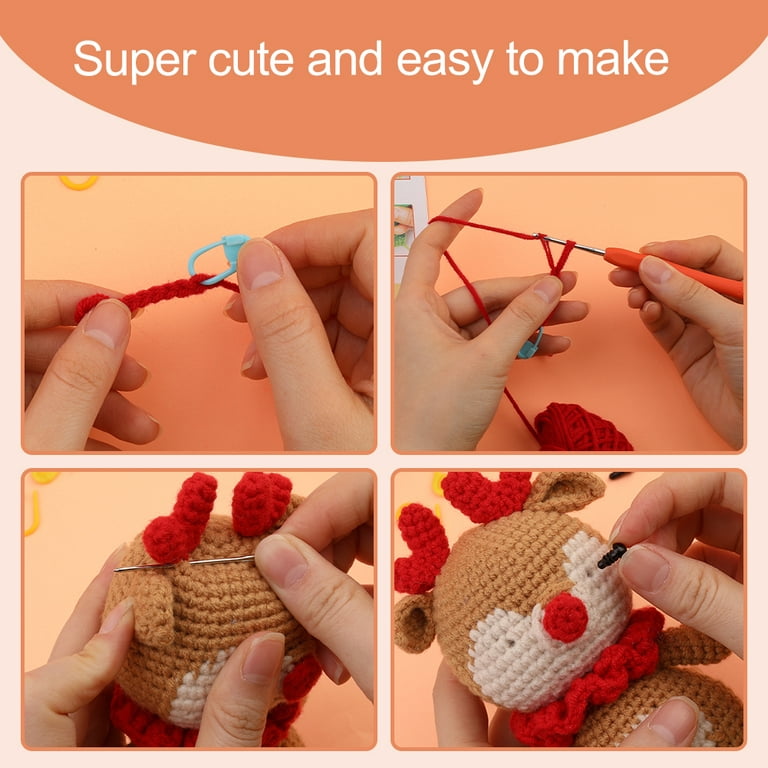 Beginner Crochet Deer | Graine Creative | Easy First Crochet Starter Kit |  Crochet Plushie Kit | Amigurumi Kit | DIY Craft Kit Gift