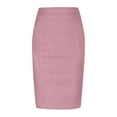 thumbnail image 5 of Ediodpoh Women's Skirts Womens Short Suede Skirt Elastic Waist Skirt Solid Color Side Slit High Waist Pencil Skirt Pink M, 5 of 8