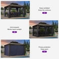 thumbnail image 3 of PURPLE LEAF 10' x 12' Hardtop Gazebo Galvanized Steel Roof Aluminum Frame Metal Gazebo Sun Shade Tent Outdoor Patio Permanent Pavilion with Curtains and Netting, Navy Blue, 3 of 14