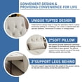 thumbnail image 4 of Aukfa 55" Convertible Sleeper Sofa Bed with Pull Out Couch, Velvet Tufted Button Backrest Loveseat - Beige, 4 of 8