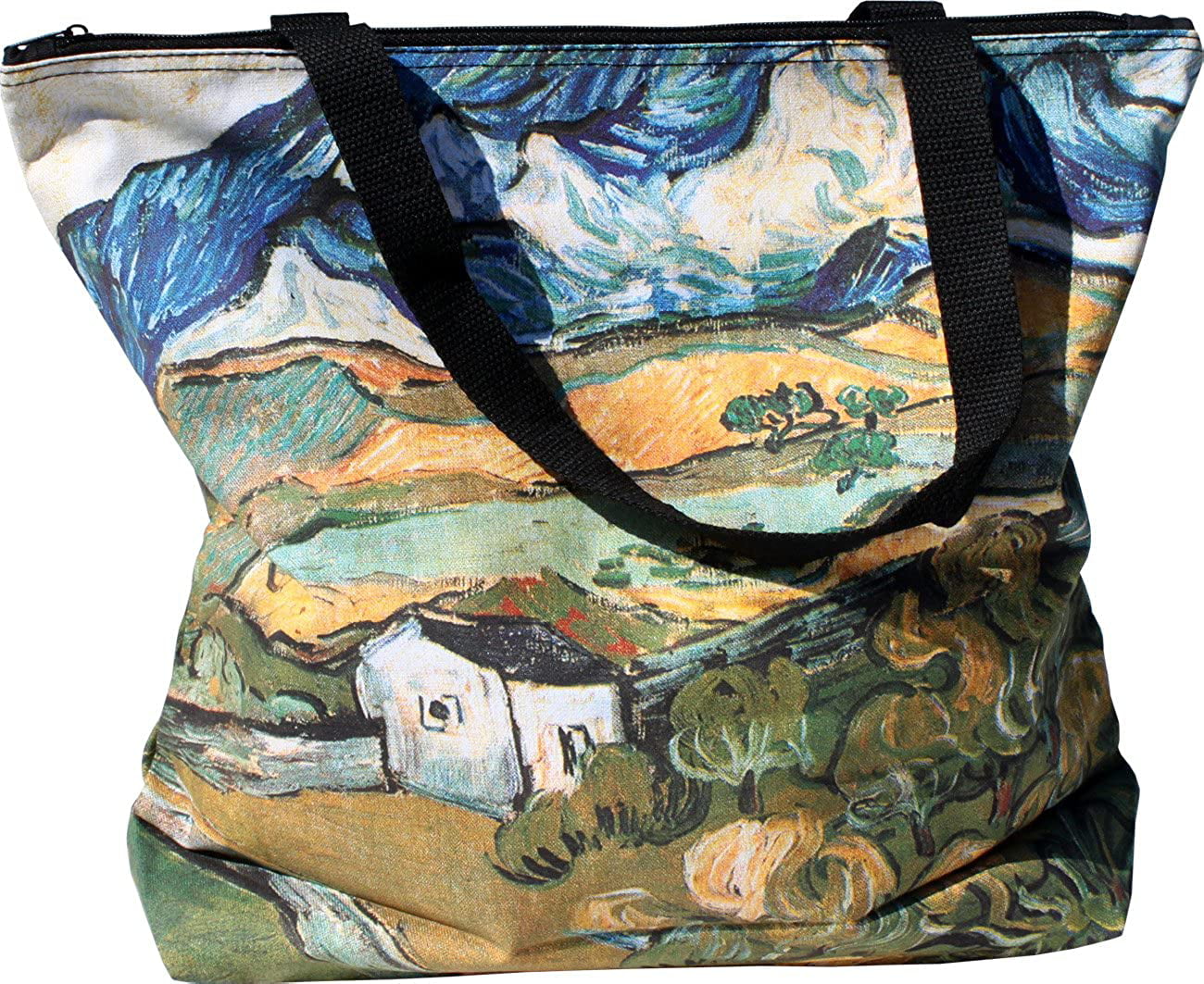 RaanPahMuang Large Shopping Tote Bag Cloudy Farmland by Vincent Van Gogh