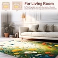 thumbnail image 2 of ODIKA 3'x5' Machine Washable Non-Slip Area Rug, Summer Meadow Insect High Traffic Rug, Yellow, 227049, 2 of 7