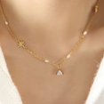 thumbnail image 2 of Conjunto de colgante con collar de mosaico de perlas de agua dulce de circón, collar de triángulo de estrella, 2 of 5