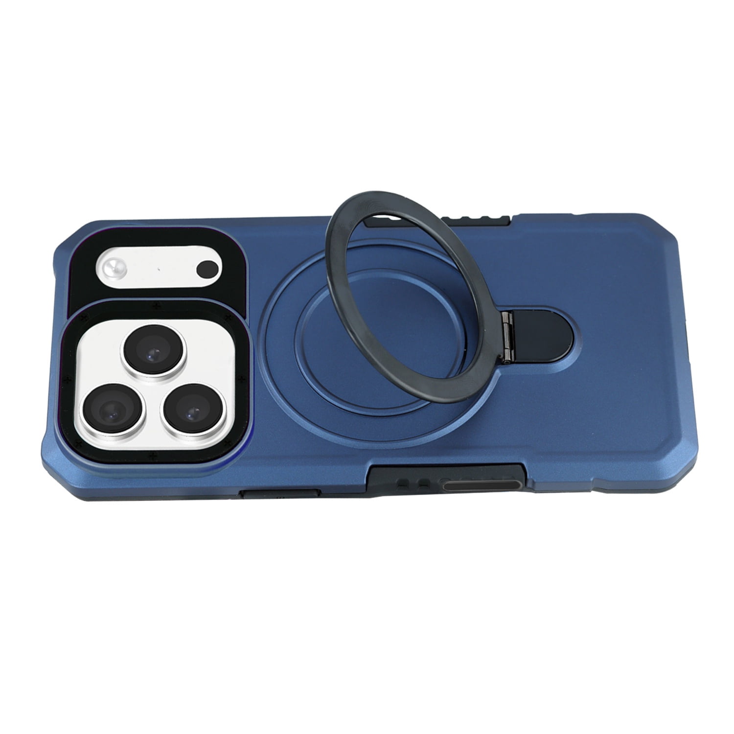 Rugged Hard PC Ring Stand Case for iPhone 17 Pro Max - Blue