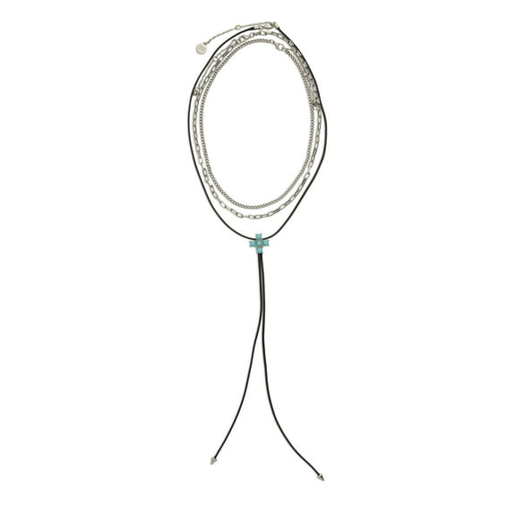 Madden NYC Women's Black Western Stone Bolo Necklace 3-Piece Set