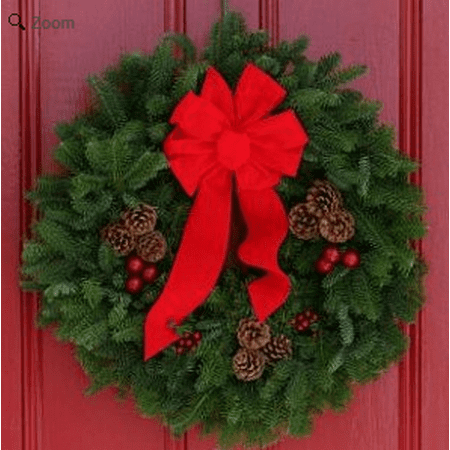 KaBloom Holiday Collection: "Classic" 24in Real Balsam Holiday Wreath - Made in Maine