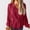 Wine, variant on Idoravan Long Sleeve Shirts for Women Women Ladies Long Sleeve V-neck Solid Color Chiffon Jacquard Tops