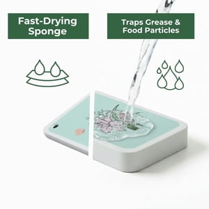 Éponges de nettoyage de cuisine multi-couleurs – Ensemble de 3, Éponges en plastique, sans égratignures