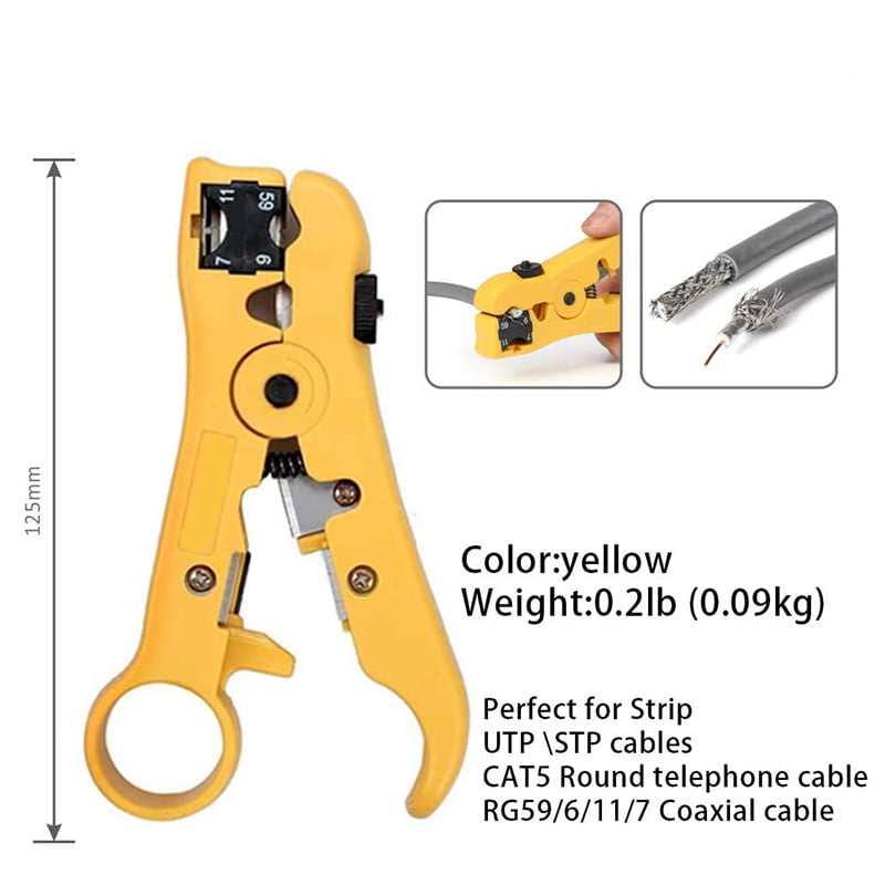 Cable Cutter Network Tool Coax Coaxial RG59 RG 6 7 11 CAT5 CAT6 8P Stripper 
