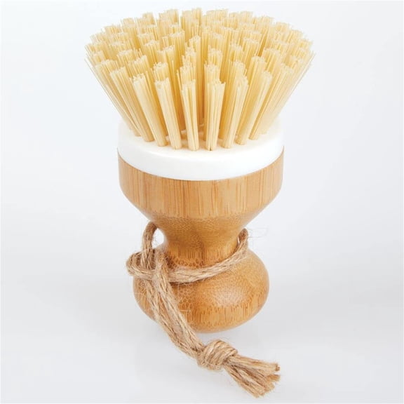 ZOURIH Bubble Up Bamboo Dish Brush-Family Safe, formaldehyde-Free-Ergonomic Palm Scrubber with Handle for Kitchen Cleaning, Dish Scrub Brush for Nonstick, Cast Iron & Sink,Brown