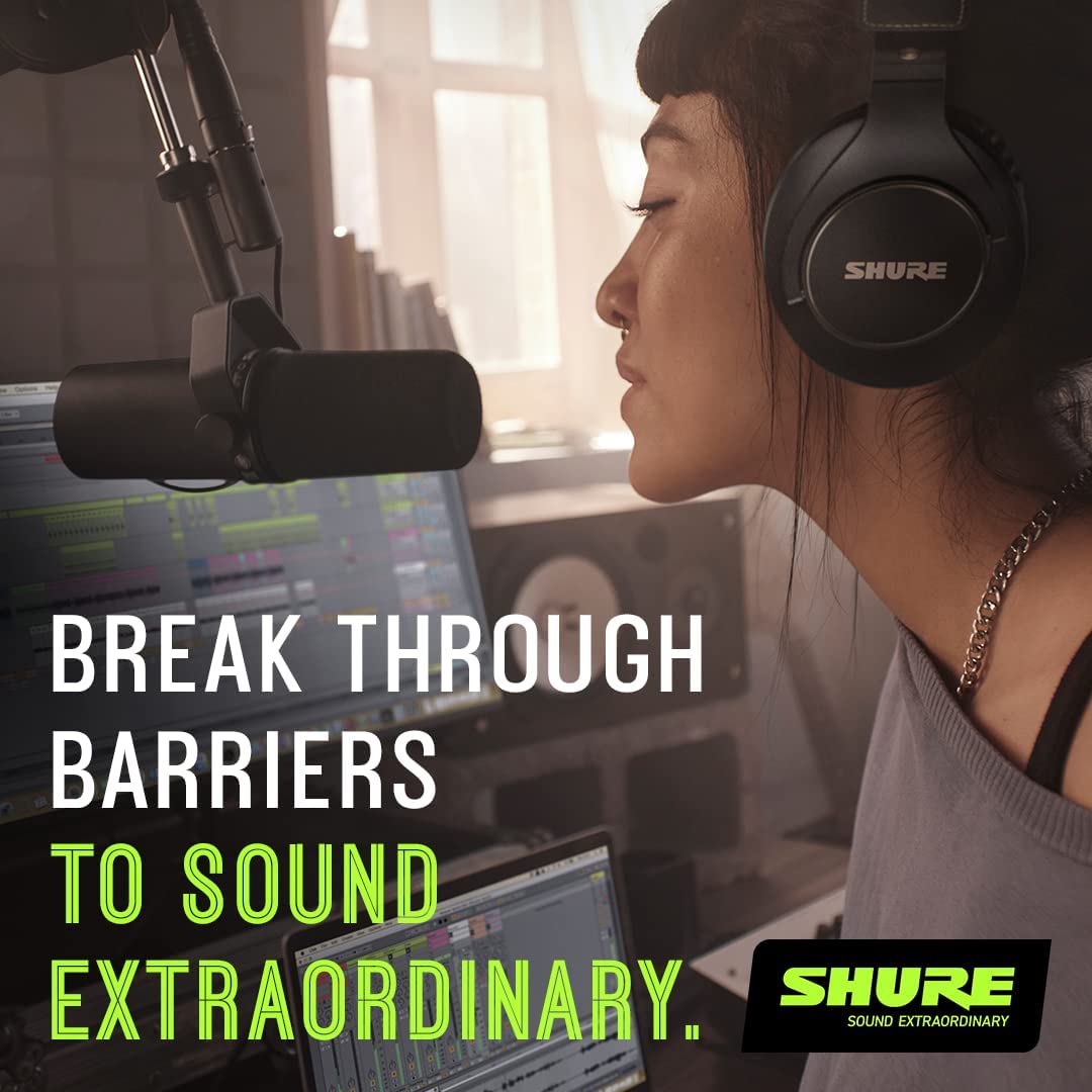 Shure SM7B Vocal Dynamic Microphone for Broadcast, Podcast & Recording, XLR Studio Mic for Music & Speech, Wide-Range Frequency, Warm & Smooth Sound, Rugged Construction, Detachable Windscreen - Black - image 2 of 6