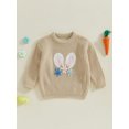 thumbnail image 2 of aturustex Little Boys Girls Easter Cozy Knit Sweaters Top 6M-5T Toddler Baby Long Sleeve Knitted Pullover Round Neck Sweatshirts Bunny Ears Embroidery Cute Casual Comfy Spring Winter Clothes, 2 of 7
